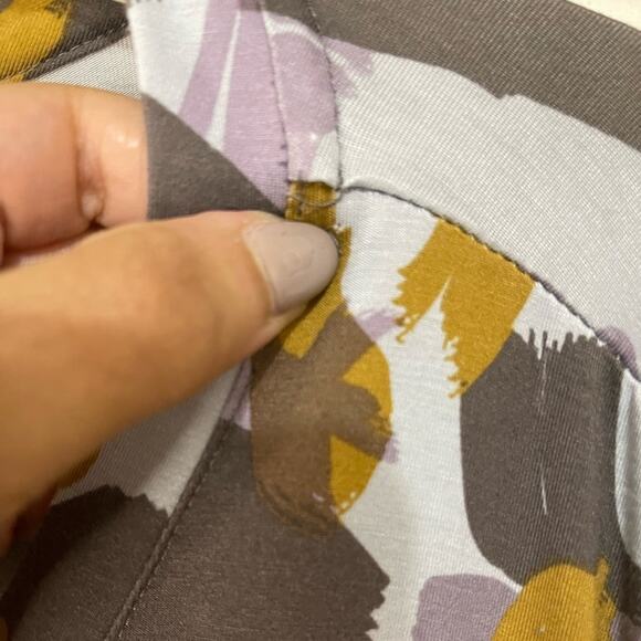 LOGO by Lori Goldstein Gray Purple and Tan Printed Tunic Cardigan size XL - Picture 6 of 6